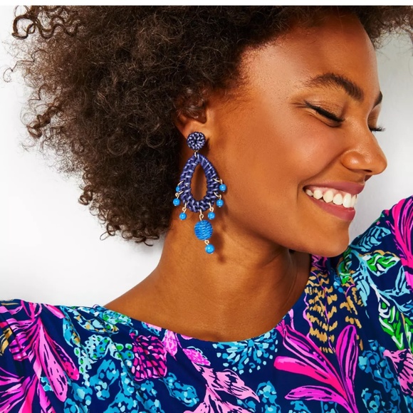 Lilly Pulitzer Raffia Earrings NWT - Picture 2 of 4